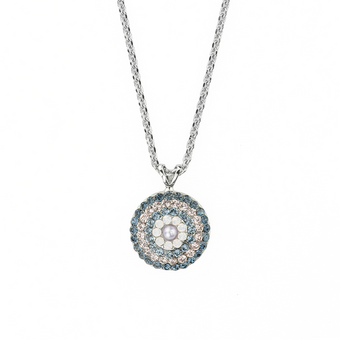 Mariana Large Pave Pendant in Blue Morpho