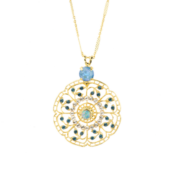 Mariana Filigree Pendant in Blue Morpho