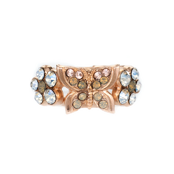 Mariana Flower and Butterfly Adjustable Ring in Peace