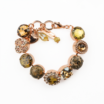Mariana Extra Luxurious Cluster Bracelet in Meadow Brown