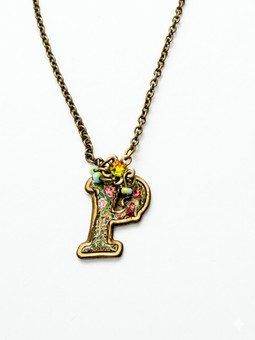Michal Negrin Victorian Initial -P- Necklace
