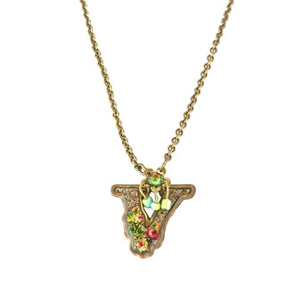 Michal Negrin Victorian Initial V Necklace