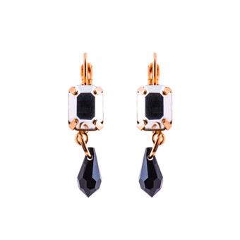 Mariana Petite Emerald Cut and Dangle French Wire Earring in Rocky Road - Preorder