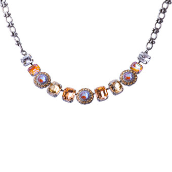 Mariana Emerald Cut and Cluster Necklace in Butter Pecan - Preorder