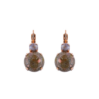 Mariana Lovable Double Stone Mineral French Wire Earrings in Butter Pecan - Preorder