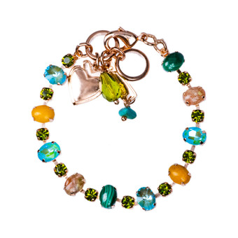 Mariana Alternating Oval and Round Stone Bracelet in Pistachio - Preorder