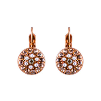 Mariana Pave Round Petite French Wire Earrings in Cookie Dough - Preorder