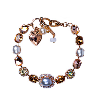 Mariana Oval and Cushion Cut Halo Bracelet in Cookie Dough - Preorder