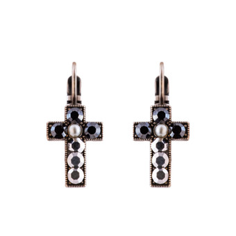 Mariana Petite Cross French Wire Earrings in Rocky Road - Preorder