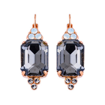 Mariana Extra Luxurious Emerald Cut with Trio Stone Cluster Leverback Earrings in Ice Queen - Preorder