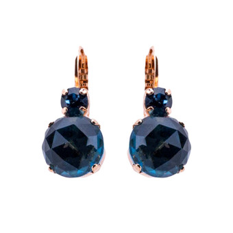 Mariana Lovable Rivoli Double Stone Leverback Earrings in Blue Topaz - Preorder