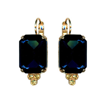 Mariana Extra Luxurious Emerald Cut and Bottom Trio Leverback Earrings in Fairytale - Preorder