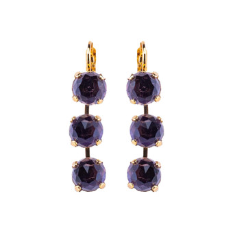 Mariana Must-Have Three Stone Leverback Earrings in Amethyst Quartz - Preorder