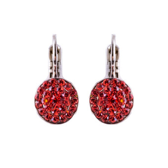 Mariana Petite Pave Leverback Earrings in Padparadscha - Preorder