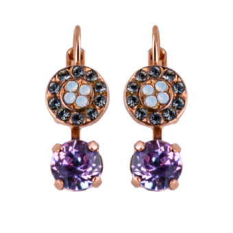 Mariana Pave and Round Leverback Earrings in Ice Queen - Preorder