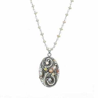 Michal Golan Silverlining Oval Necklace II