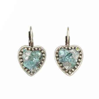 Michal Golan Aquamarine Aqua Heart Earrings