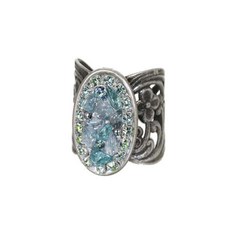 Michal Golan Aquamarine Oval Ring