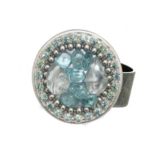 Michal Golan Aquamarine Circle Ring