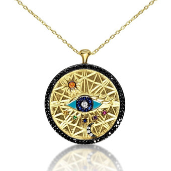 Universe and All Seeing Evil Eye Pendant