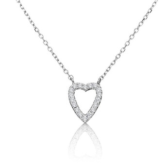 Heart and Love Diamond Pendant On a Chain
