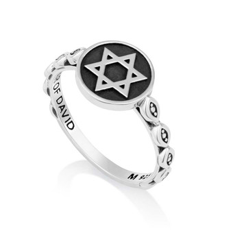 Sterling Silver Ring Star Of David Comprised Band