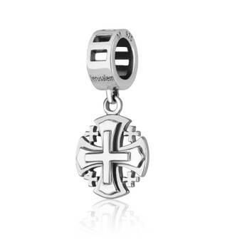 Jerusalem Cross Charm Sterling Silver Pendant