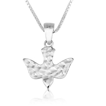 Textured Dove Silver Pendant 925 Silver