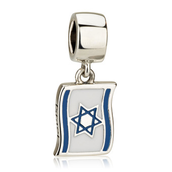 Sterling Silver pendant Charm in a form of Israel Flag