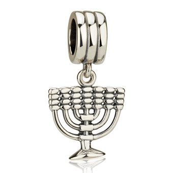 925 Sterling Silver Charm Pendant in a form of Classic Menorah