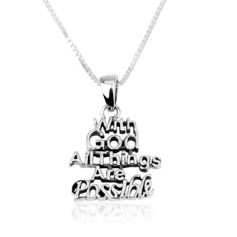 God All Things Possible Silver Pendant