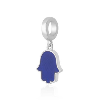 Palm Charm Pendant with Deep Blue Enamel