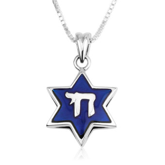 Gold Plated Star of David Sterling Silver Chai Pendant