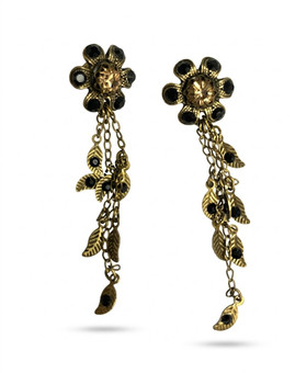 Flower Drop Leaves Long Earrings
