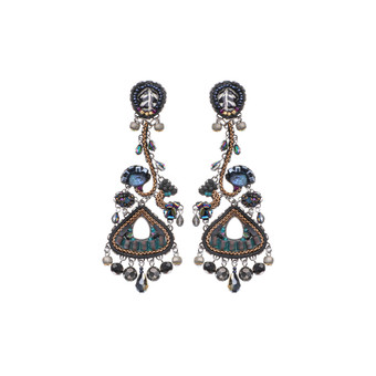 Ayala Bar Spring Obsidian Volcanic Sea Earrings