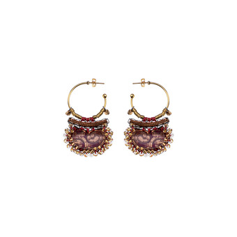 Ayala Bar Plum Wine Romantic Loom Earrings