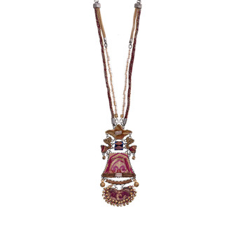 Ayala Bar Plum Wine Romantic Loom Long Necklace