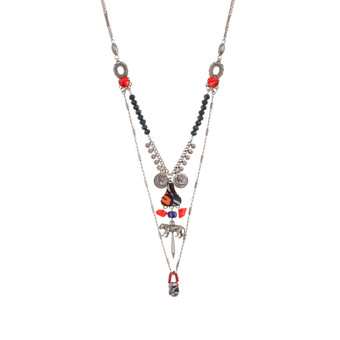 Silver Ritual Tigers at Twilight Necklace