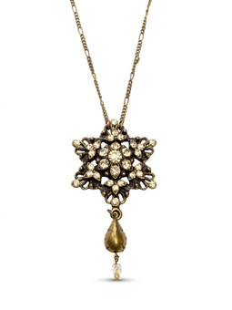 Michal Negrin Jewelry Crystal Flower Star Necklace