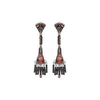 Ayala Bar Obsidian Night Jet and Ember Earrings