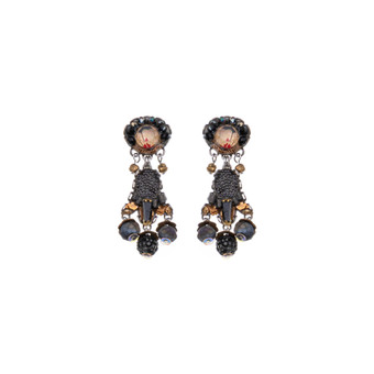 Ayala Bar Obsidian Night Coal and Copper Earrings