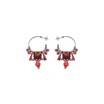 Ayala Bar Crimson Fire Ember Queen Hoop Earrings