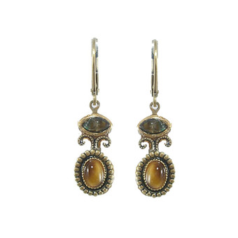 Michal Golan Tiger's Eye Abalone Drop Earrings