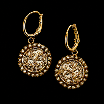 Michal Golan Luster & Light Pearl Branch Circle Earrings