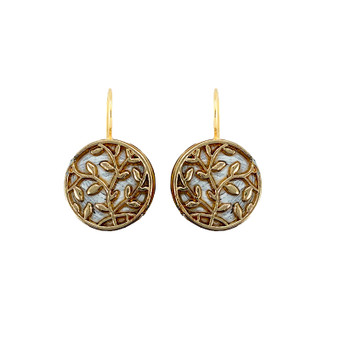 Michal Golan Luster & Light Pearl Tree Circle Earrings