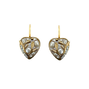 Michal Golan Luster & Light Pearl Heart Earrings