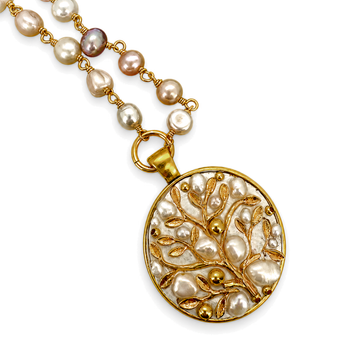 Michal Golan Luster & Light Pearl Medium Circle Necklace