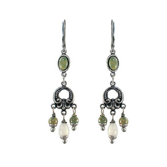 Michal Golan Moss Garden Riverstone Chandelier Dangling Earrings