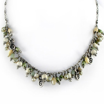 Michal Golan Moss Garden Riverstone Charm Necklace