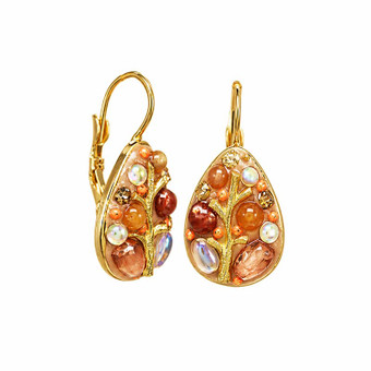 Michal Golan Peach Tree Pearl Drop Earrings